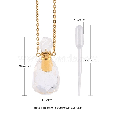 Natural Gemstone Perfume Bottle Pendant Necklaces(NJEW-F251-11G)-2