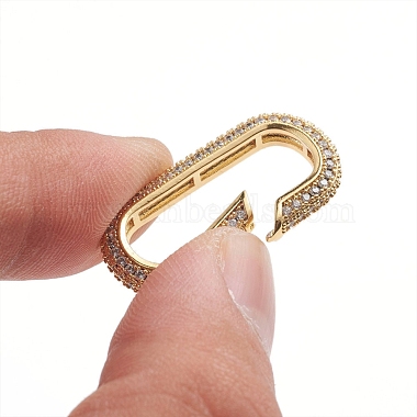 Brass Micro Pave Clear Cubic Zirconia Spring Gate Rings(ZIRC-E164-06G)-3