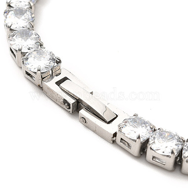 Clear Cubic Zirconia Tennis Necklace(NJEW-E038-10A-P)-4
