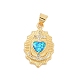 Brass Micro Pave Cubic Zirconia Pendants(KK-I723-34G)-1