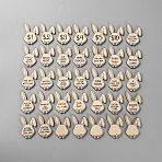 35Pcs Easter Themed DIY Basswood Reward Token for Kids, Rabbit, 50x33.5x3mm(AJEW-WH0070-53B)