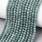 Natural Blue Jade Beads Strands, Round, 4mm, Hole: 0.5~0.6mm, about 103pcs/strand, 15.35~15.67''(39~39.8cm)(G-H341-4mm-01)