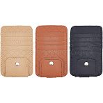 3Pcs 3 Colors Imitation Leather Car Sun Visor Organizers, Car Eyeglasses Holder Clip with Storage Pockets, Car Interior Accessories, Rectangle, Mixed Color, 14.4x8.25x0.8cm, 1pc/color(AJEW-FH0002-74)