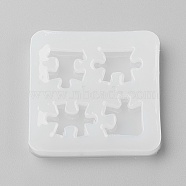 Food Grade Silicone Molds, Fondant Molds, For DIY Cake Decoration, Chocolate, Candy, UV Resin & Epoxy Resin Jewelry Making, Puzzle, White, 72x72x10mm, Inner Diameter: 20~29.5x21~24.5mm(DIY-E021-19)