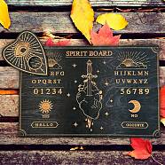 Spirit Talking Board & Planchette Set, Wooden Carving Crystal Energy Board, Divination Supplies, Heart, 200x300x5mm & 85x110x5mm(PW-WG59023-03)