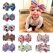 Nylon Elastic Baby Headbands, for Girls, Hair Accessories, Bowknot, Mixed Color, 216x100mm(OHAR-R277-05)