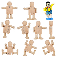 Gorgecraft Unfinished Blank Wooden Robot Toys, for DIY Hand Painting Crafts, Blanched Almond, 112x106x37mm(AJEW-GF0001-15)