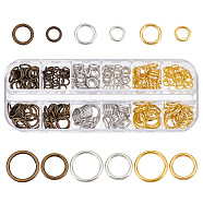 Elite 285Pcs 12 Styles Brass Jump Rings, Round Ring, Mixed Color, 6~12x1~1.2mm, 16 Gauge~18 Gauge, Inner Diameter: 3.8~9.3mm, 285pcs/box(KK-PH0009-07)