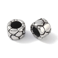 316 Surgical Stainless Steel European Beads, Large Hole Beads, Column, Antique Silver, 7.5x6mm, Hole: 4mm(STAS-P362-04AS-01)
