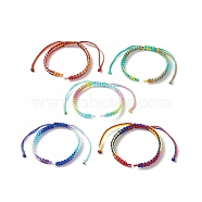 Gradient Color Polyester Cord Braided Bracelets, for Adjustable Link Bracelet Making, Mixed Color, 11-5/8x1/4 inch(29.4x0.6cm), Hole: 3mm(AJEW-JB01146)