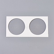 Cardboard Staple Type Coin Mylar Flip Holder Cover Case, White, Hole: 40mm, 100x50x1.5mm(AJEW-WH0052-06F)