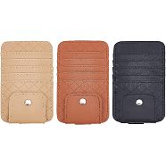 SUPERFINDINGS 3Pcs 3 Colors Imitation Leather Car Sun Visor Organizers, Car Eyeglasses Holder Clip with Storage Pockets, Car Interior Accessories, Rectangle, Mixed Color, 14.4x8.25x0.8cm, 1pc/color(AJEW-FH0002-74)