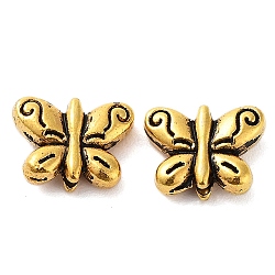 Tibetan Style Alloy Beads, Cadmium Free & Lead Free, Butterfly, Antique Golden, 7.5x10x4mm, Hole: 1.5mm, about 1219pcs/1000g(FIND-Q094-13AG)