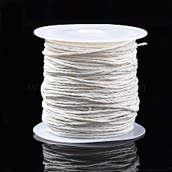 Waxed Cotton Thread Cords, Creamy White, 1mm, about 10.93 yards(10m)/roll(YC-TD001-1.0mm-10m-102)