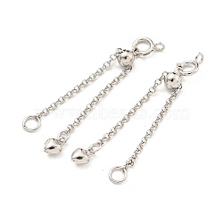 Rhodium Plated 925 Sterling Silver Chain Extender, Real Platinum Plated, 40mm(STER-C005-05P)