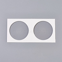 Cardboard Staple Type Coin Mylar Flip Holder Cover Case, White, Hole: 40mm, 100x50x1.5mm(AJEW-WH0052-06F)