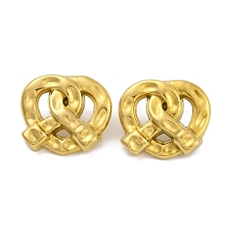 Ion Plating(IP) 304 Stainless Steel Stud Earrings, Real 18K Gold Plated, 22.5x25mm(EJEW-H013-35G)