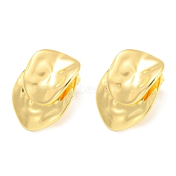 Rack Plating Brass Leaf Stud Earrings, Long-Lasting Plated, Lead Free & Cadmium Free, Real 18K Gold Plated, 27.5x21mm(EJEW-A028-19G)