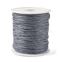 Eco-Friendly Waxed Cotton Thread Cords, Macrame Beading Cords, for Bracelet Necklace Jewelry Making, Gray, 1mm, about 100yards/roll(YC-R008-1.0mm-319)
