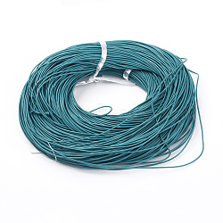 Cowhide Leather Cord, Leather Jewelry Cord, Dark Cyan, Size: about 2mm in diameter, about 109.36 yards(100m)/bundle(WL-Q001-4)