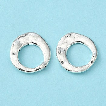 Tibetan Style Irregular Ring Bead Frames, Cadmium Free & Lead Free, Antique Silver, 20.5x20.5x3mm, Hole: 12mm