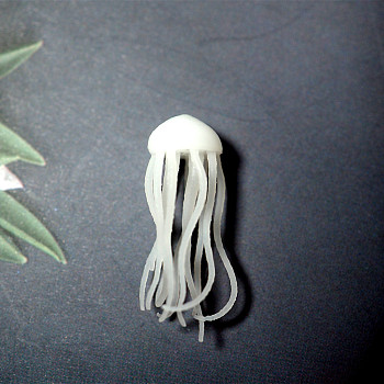 Sealife Model, UV Resin Filler, Epoxy Resin Jewelry Making, Jellyfish, White, 2x0.7cm