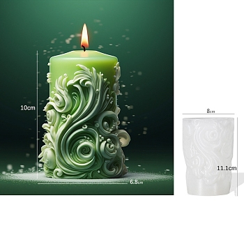 Column Candle DIY Food Grade Silicone Mold, For Candle Making, Flower, 11.1x8x7.7cm, Inner Diameter: 10x6.8x6.7cm