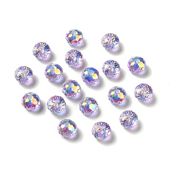 Glass Imitation Austrian Crystal Beads, Faceted, Rondelle, Orchid, 8x6mm, Hole: 1mm