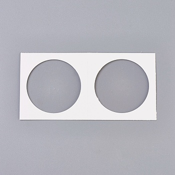 Cardboard Staple Type Coin Mylar Flip Holder Cover Case, White, Hole: 40mm, 100x50x1.5mm