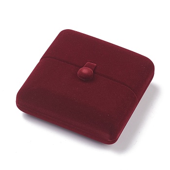 Velvet Pendant Box, Double Flip Cover, for Showcase Jewelry Display Pendant Storage Box, Rectangle, Red, 10x10x4.4cm