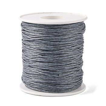 Eco-Friendly Waxed Cotton Thread Cords, Macrame Beading Cords, for Bracelet Necklace Jewelry Making, Gray, 1mm, about 100yards/roll
