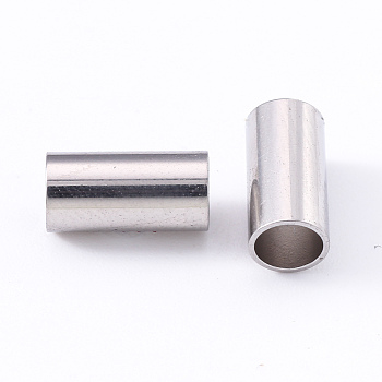 304 Stainless Steel Beads, Large Hole Beads, Column, Stainless Steel Color, 10x5mm, Hole: 4.2mm