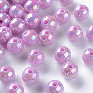 Violet Round Acrylic Beads