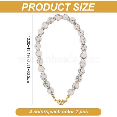Round Gemstone & Flat Round CCB Plastic Beaded Phone Wristlet Strap Chains(AJEW-AB00100)-2