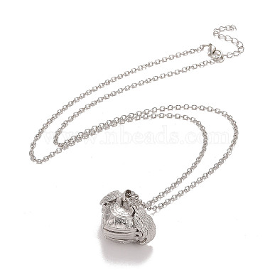 Heart Expanding Photo Locket Pendant Necklace for Women Men(NJEW-SZ0001-40B)-2