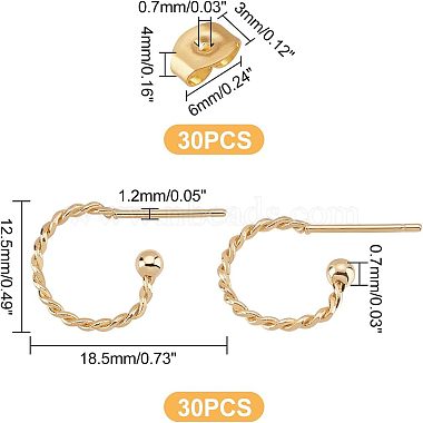 Unicraftale 30Pcs 304 Stainless Steel Stud Earring Findings(STAS-UN0028-91)-5