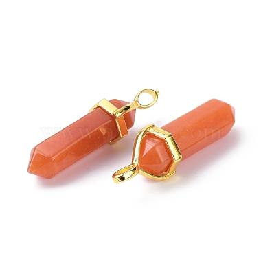 Natural Red Aventurine Pointed Pendants(G-G025-01G-02)-3