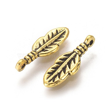 Tibetan Style Alloy Feather Pendants(TIBEP-0377-AG-LF)-2