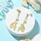 201 Stainless Steel Filigree Goldfish Dangle Stud Earrings(EJEW-TA00373)-2