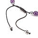 Natural Gemstone & Synthetic Hematite Braided Bead Bracelet for Women(BJEW-JB08181)-8