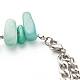 Bracelet en perles d'amazonite naturelle et de coquillages pour fille femme(X1-BJEW-TA00022)-5
