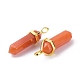 Natural Red Aventurine Pointed Pendants(G-G025-01G-02)-3