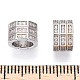 Rhodium Plated 925 Sterling Silver Micro Pave Cubic Zirconia Beads(STER-T004-95P)-3