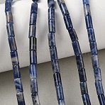 Natural Sodalite Beads Strands, Column, 8x4mm, Hole: 1mm, about 49pcs/strand, 15.35''(39cm)(G-B091-A24-01)