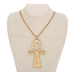 Alloy Pendant Necklaces for Women, Golden, Ankh Cross, 15.75~17.72 inch(40~45cm)(FS-WG99DF8-02)