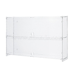 2-Tier Transparent Acrylic Minifigures Display Case, Holds up to 16 Toys, for Dustproofing Car Building Block Toy Models, Rectangle, Rectangle, 40.6x9.35x26.6cm(ODIS-WH0061-50B)