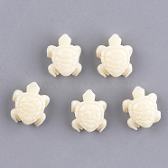 Synthetic Coral Beads, Dyed, Sea Turtle, Cornsilk, 12x10x5.5mm, Hole: 1.2mm(CORA-S026-13F)