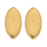 304 Stainless Steel Stud Earring Finding, for Women, Oval, Golden, Tray: 15.5x8mm, 17x9mm(EJEW-U022-12G)