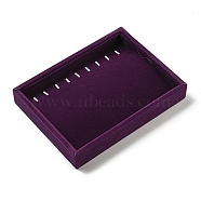 Velvet Necklace Display Storage Boxes, Plush Necklace Organizer Trays, Rectangle, Purple, 20.1x15.2x3.15cm(CON-G022-01C)