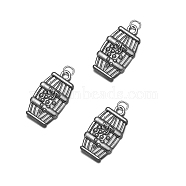 Tibetan Style Pendants, Lead Free and Cadmium Free, Barrel, with Brass Jump Ring, Antique Silver, 26x15x4mm, Hole: 3.4mm(PALLOY-PH01385-06)